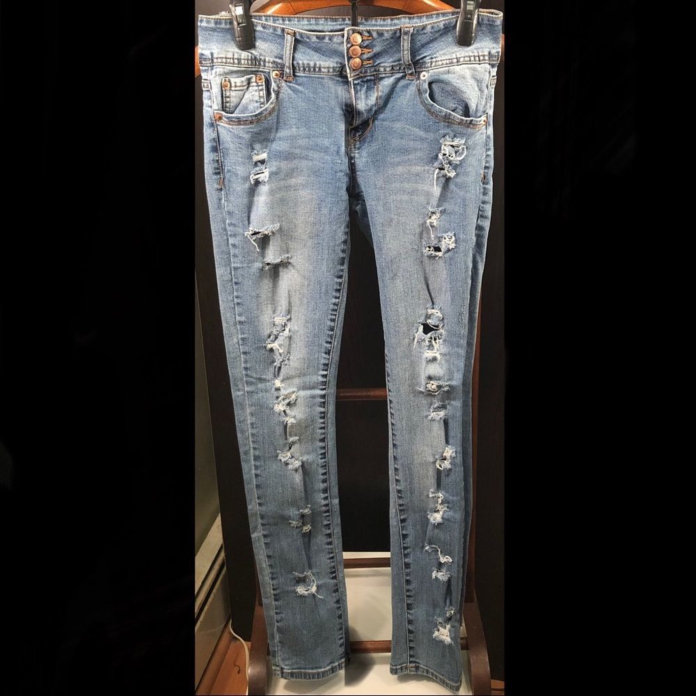 Highway Straight Leg Ripped Jeans